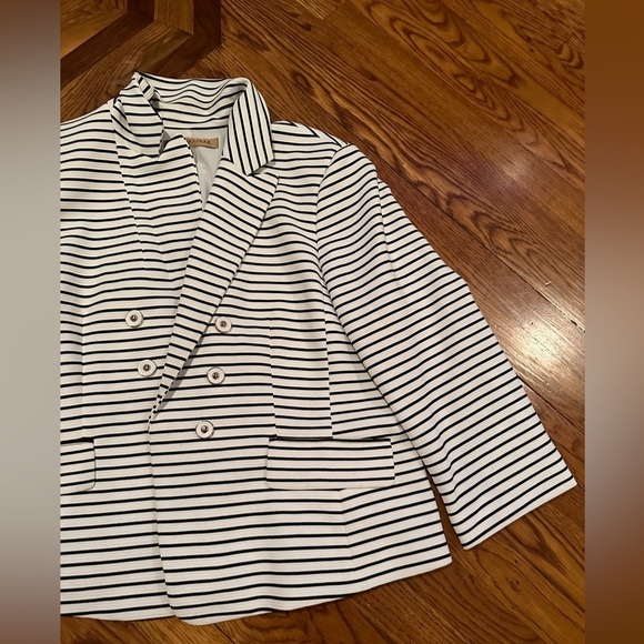 Nipon Boutique Black and White Striped Jacket Size 14 - Picture 3 of 11
